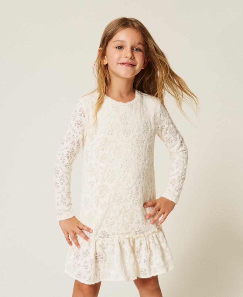 Kurzes Babykleid aus Spitze Wei&szlig; Schnee M&auml;dchen 262GB2121_00282_02