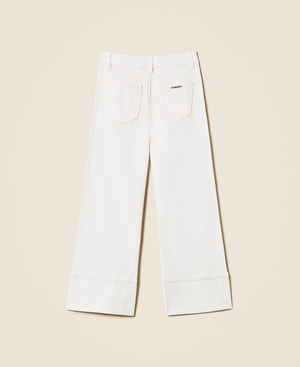 Pantaloni ampi in bull Off White Bambina 261GJ2101_00526_S1