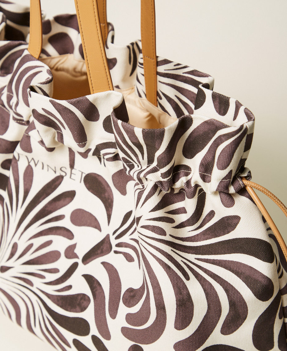 Shopper aus Canvas Print Botanical Coffee Choc/Off White Frau 261LM8AEE_13467_04