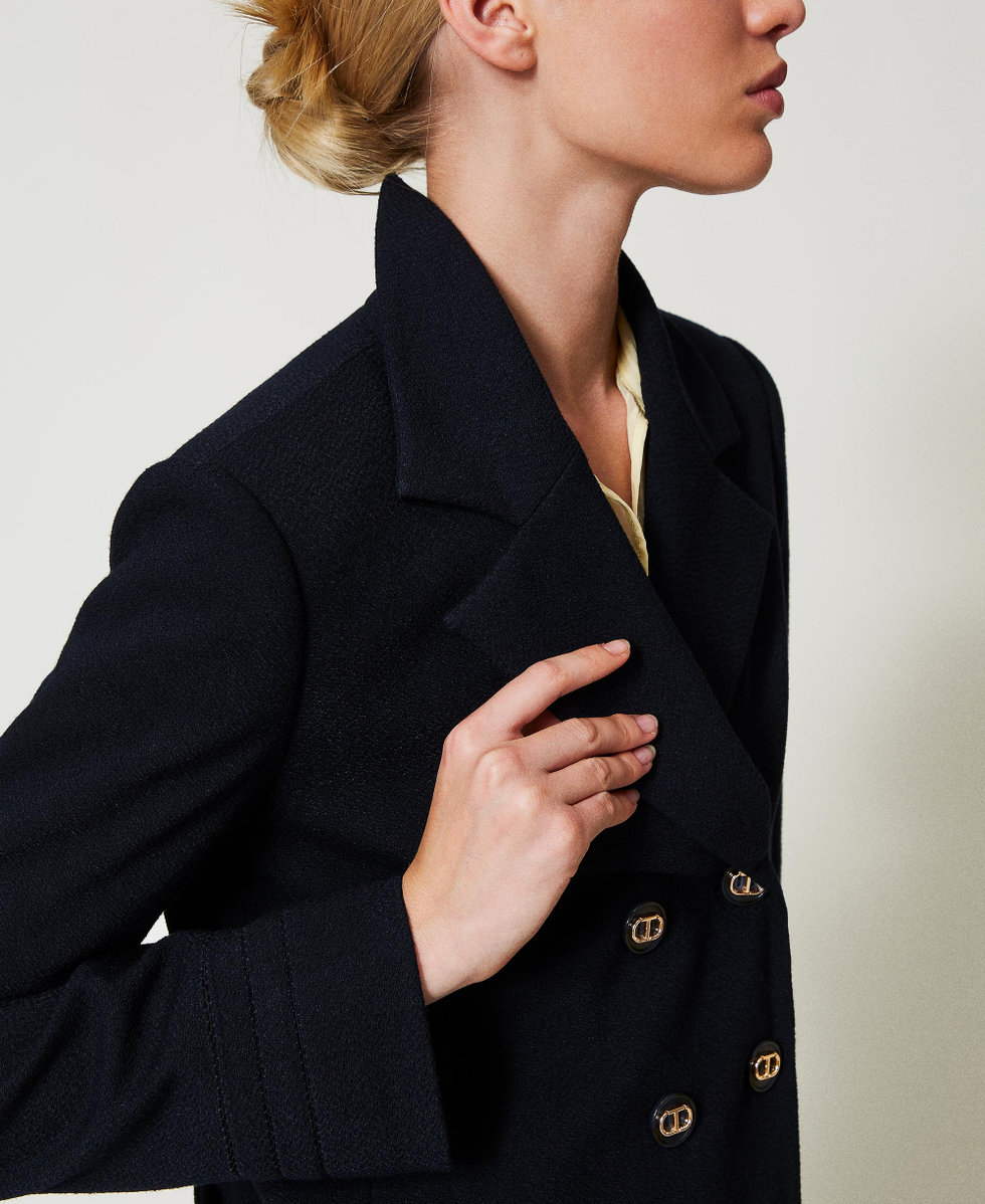Giacca caban doppiopetto con ricami Blue Night Donna 251TP2040_00238_04