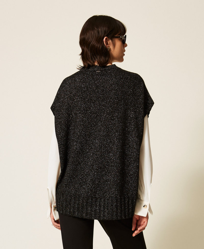 Wool and cashmere jumper with lurex Black/Gold Woman 262TP3510_13934_04
