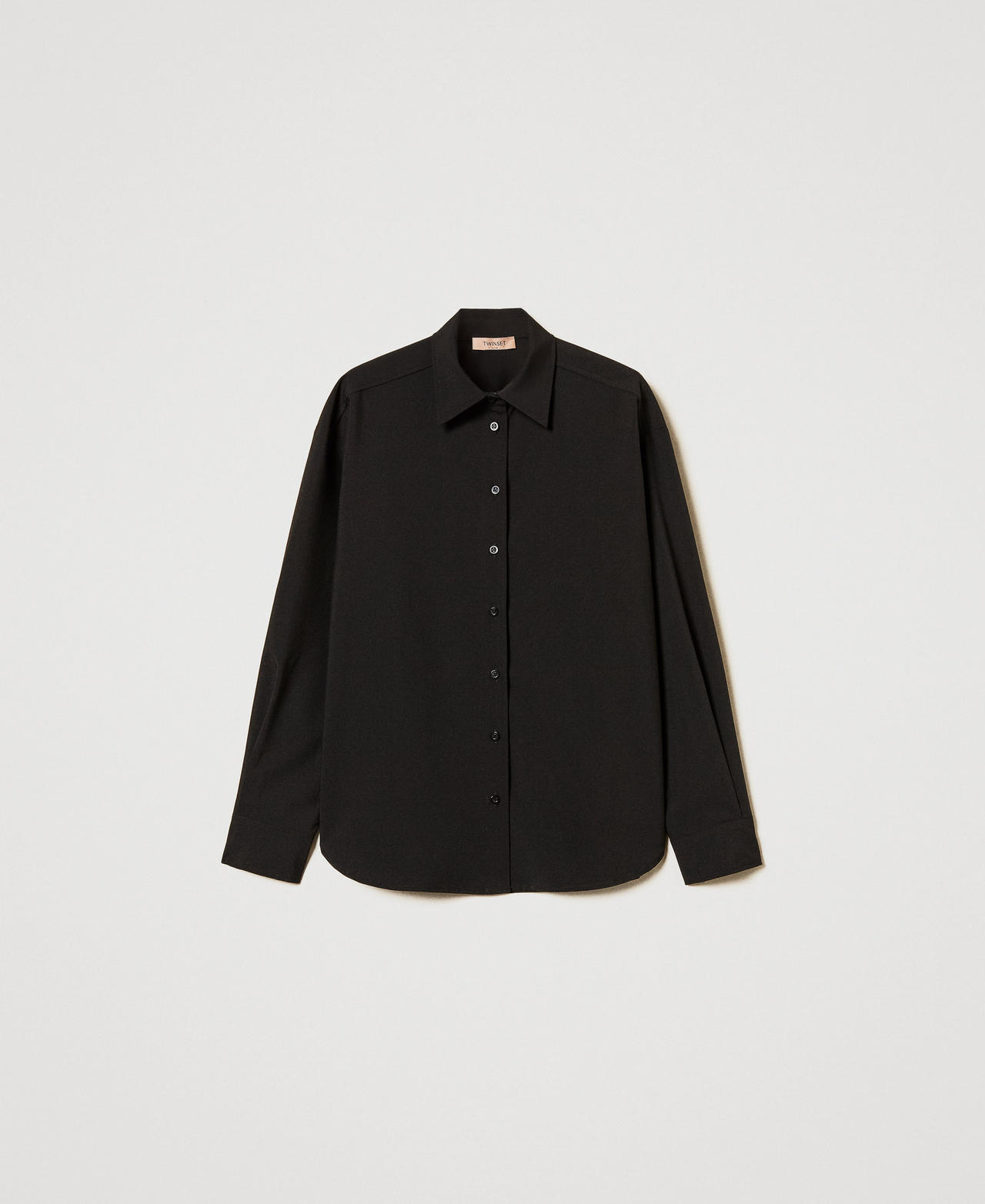 Camicia oversize in tessuto tecnico Nero Donna 251TQ2030_00006_0S