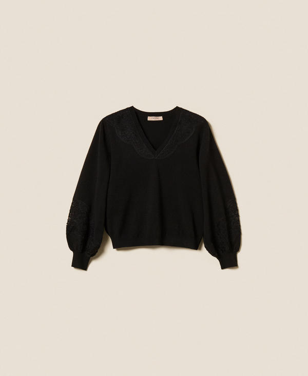 Pullover mit gestickten Intarsien