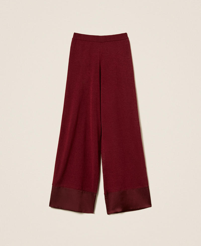 Hose aus Wollmischung mit Satin Red Wine Frau 252LL3FBB_12818_S0