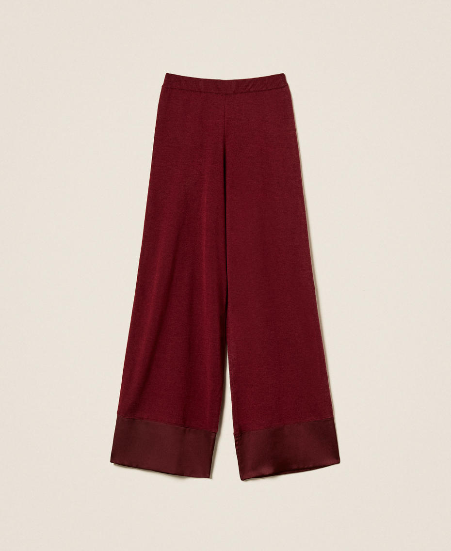 Hose aus Wollmischung mit Satin Red Wine Frau 252LL3FBB_12818_S0