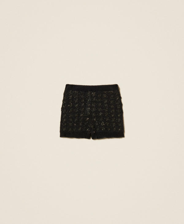 Shorts in maglia jacquard pied-de-poule