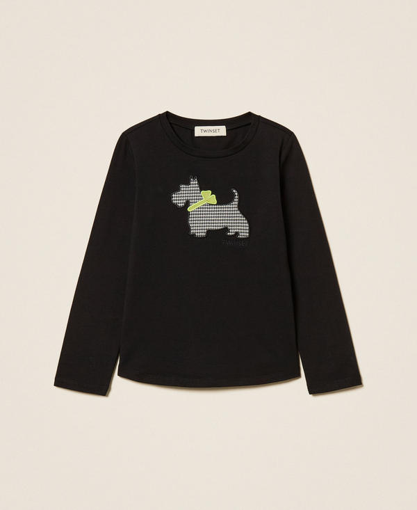 T-shirt pour fille avec imprimé pied-de-poule