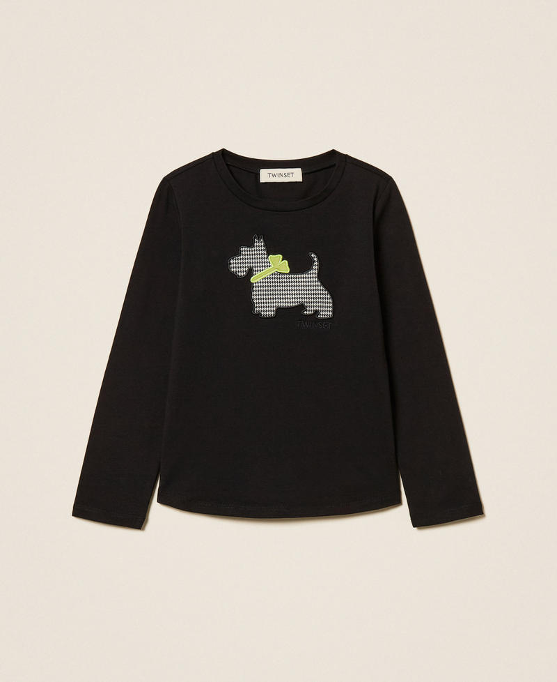 T-shirt baby con stampa pied-de-poule Nero Bambina 252GB2070_00006_S0