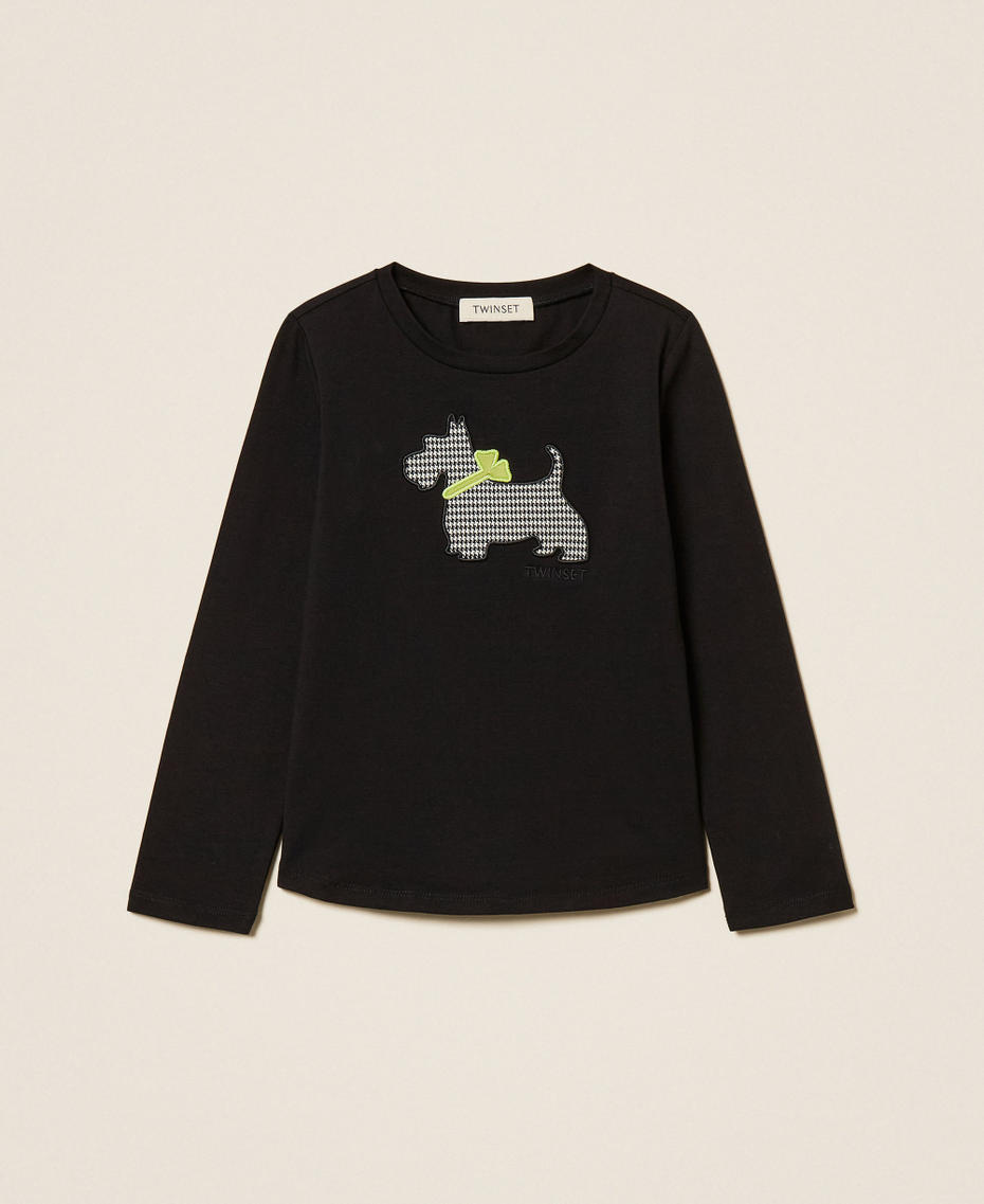 T-shirt baby con stampa pied-de-poule Nero Bambina 252GB2070_00006_S0