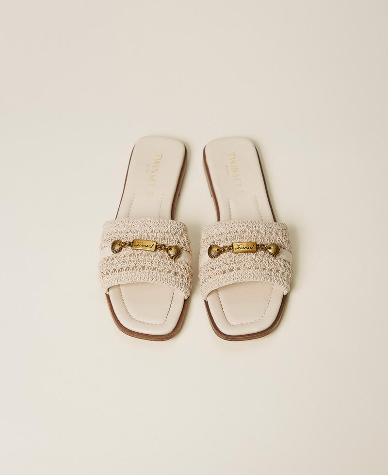 Crochet slides Mother Of Pearl Woman 261TGT044_00059_04