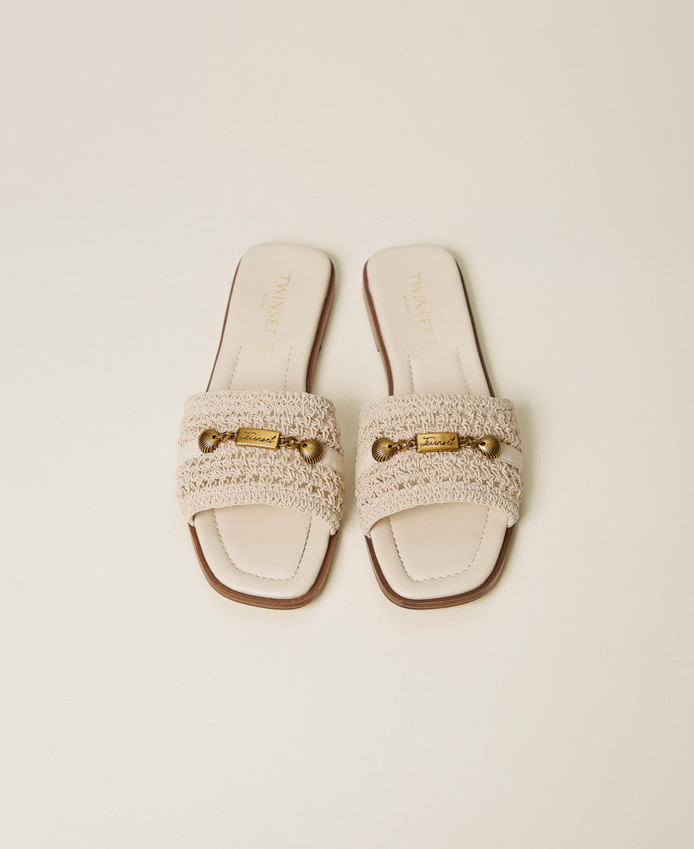 Crochet slides Mother Of Pearl Woman 261TGT044_00059_04