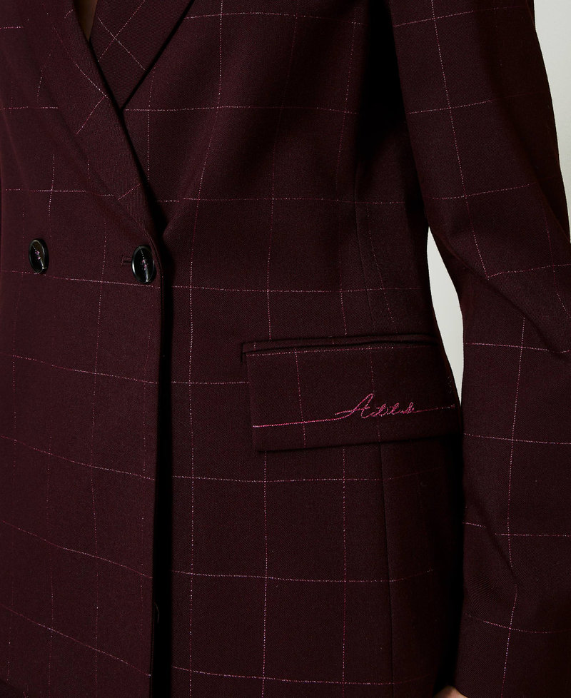 Blazer with lurex check pattern Potent Purple Woman 242AT2161_11963_04