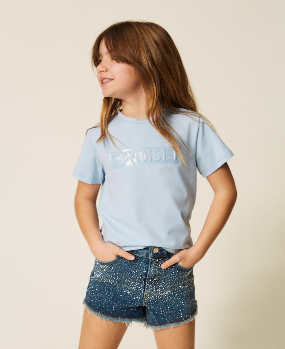 Regular T-shirt with glossy print Skyline Girl 261GJ2250_04614_01