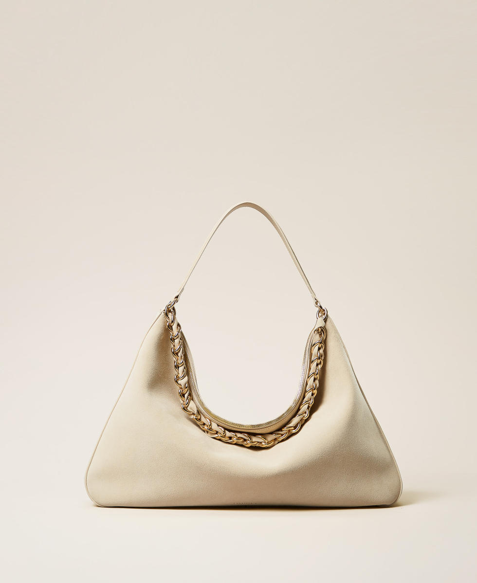 'Liliane' large suede bag "Parchment" Beige Woman 252TS8ECC_07222_01