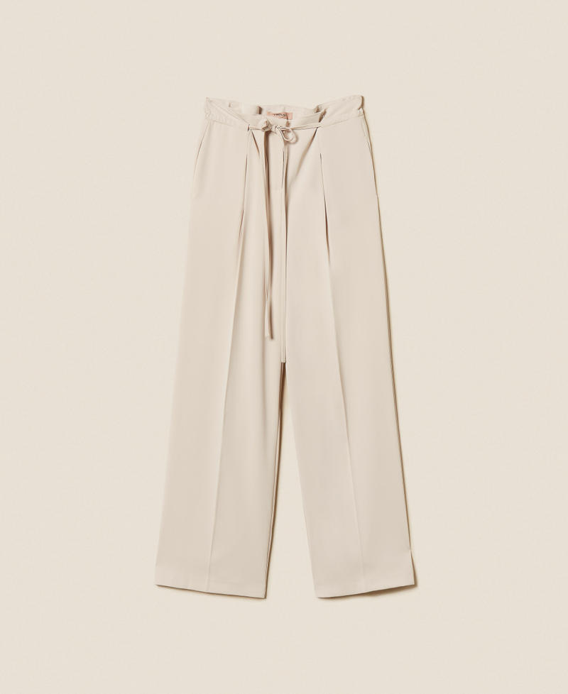 Palazzo trousers with drawstring Plaster Beige Woman 252TF2011_12879_S0