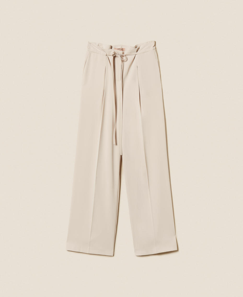 Palazzo trousers with drawstring Plaster Beige Woman 252TF2011_12879_S0