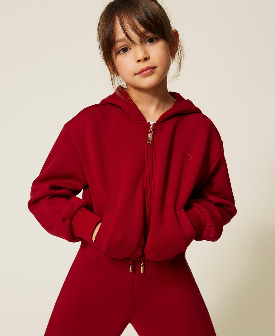 Felpa e pantaloni ampi in tessuto scuba Red Ruby Bambina 262GJ2130_13704_04