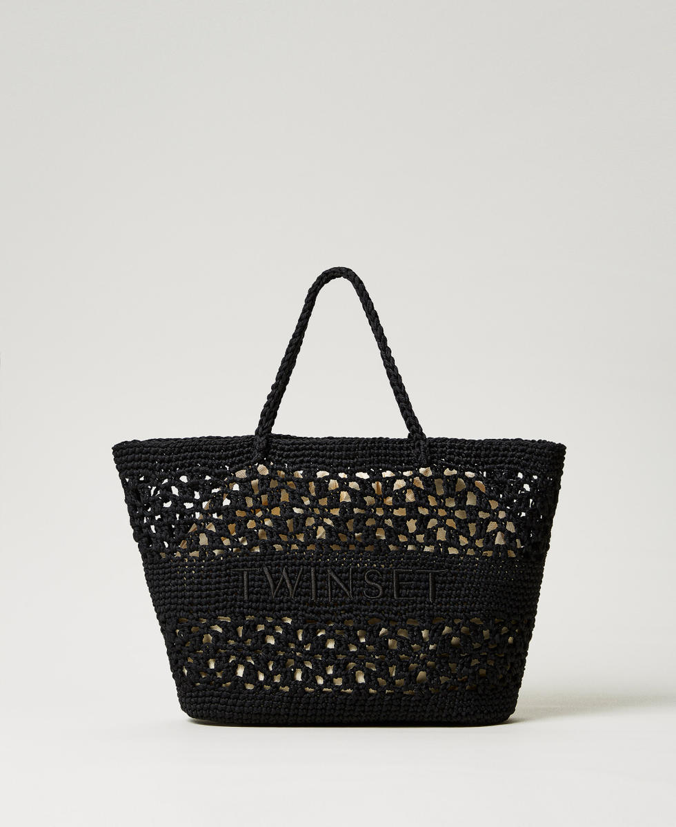 ‘Bohemienne‘ shopper in crochet Black Woman 251TD8110_00006_01