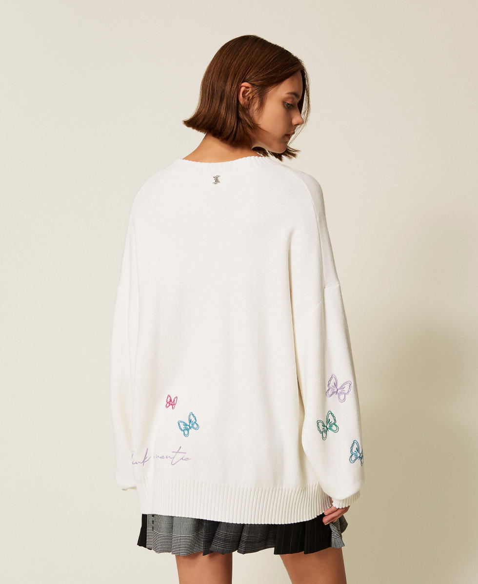 MYFO jumper with multicolour embroidery "Papers" White Woman 252AQ3070_00840_03