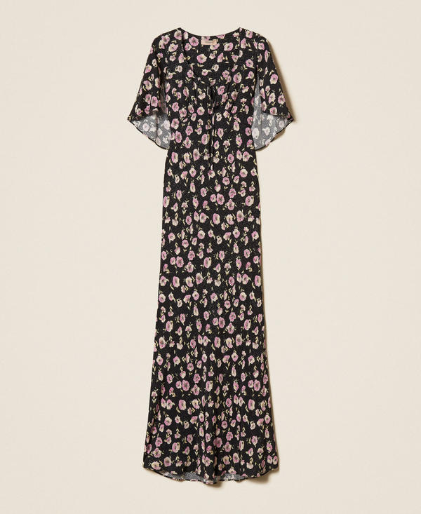 Long floral print dress