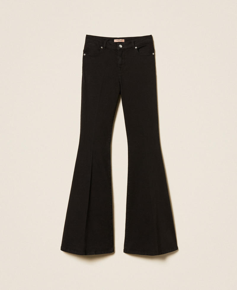 Cotton bull flared trousers Black Woman 261TP2680_00006_S0