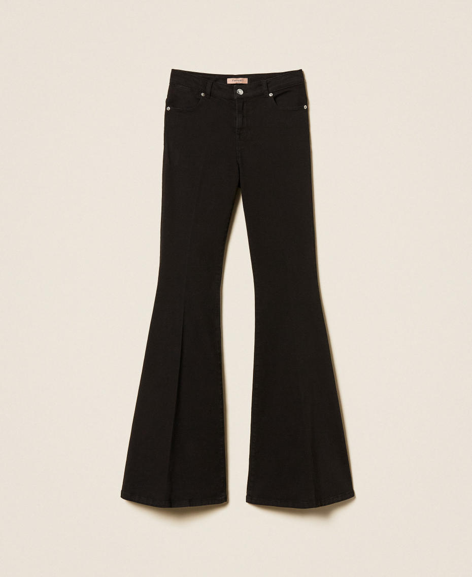 Cotton bull flared trousers Black Woman 261TP2680_00006_S0