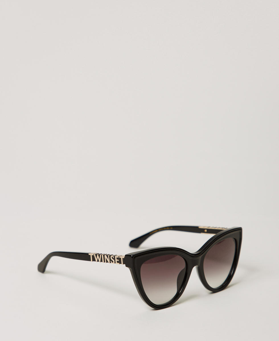 Sonnenbrille in Schmetterlingsform Shiny Black Frau 999TZ5065_11240_02