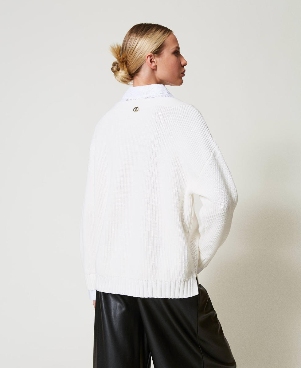 Jumper with mock shirt Mother Of Pearl Woman 251TP3390_00059_03