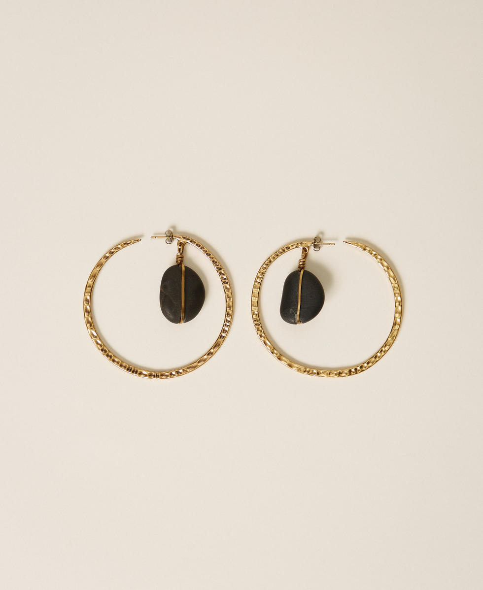 Hoop earrings with logo