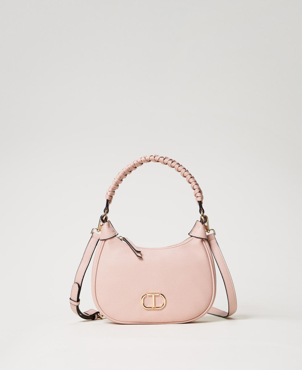 ショルダーバッグ・ポシェット TWIN SET 'Hobo Oval T' shoulder bag Pink Mini hobo bag with Oval T Woman, Pink | TWINSET Milano