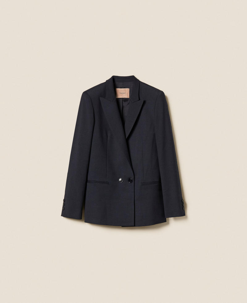 Wool blend blazer Classic Blue Woman 252TT2128_11956_S0