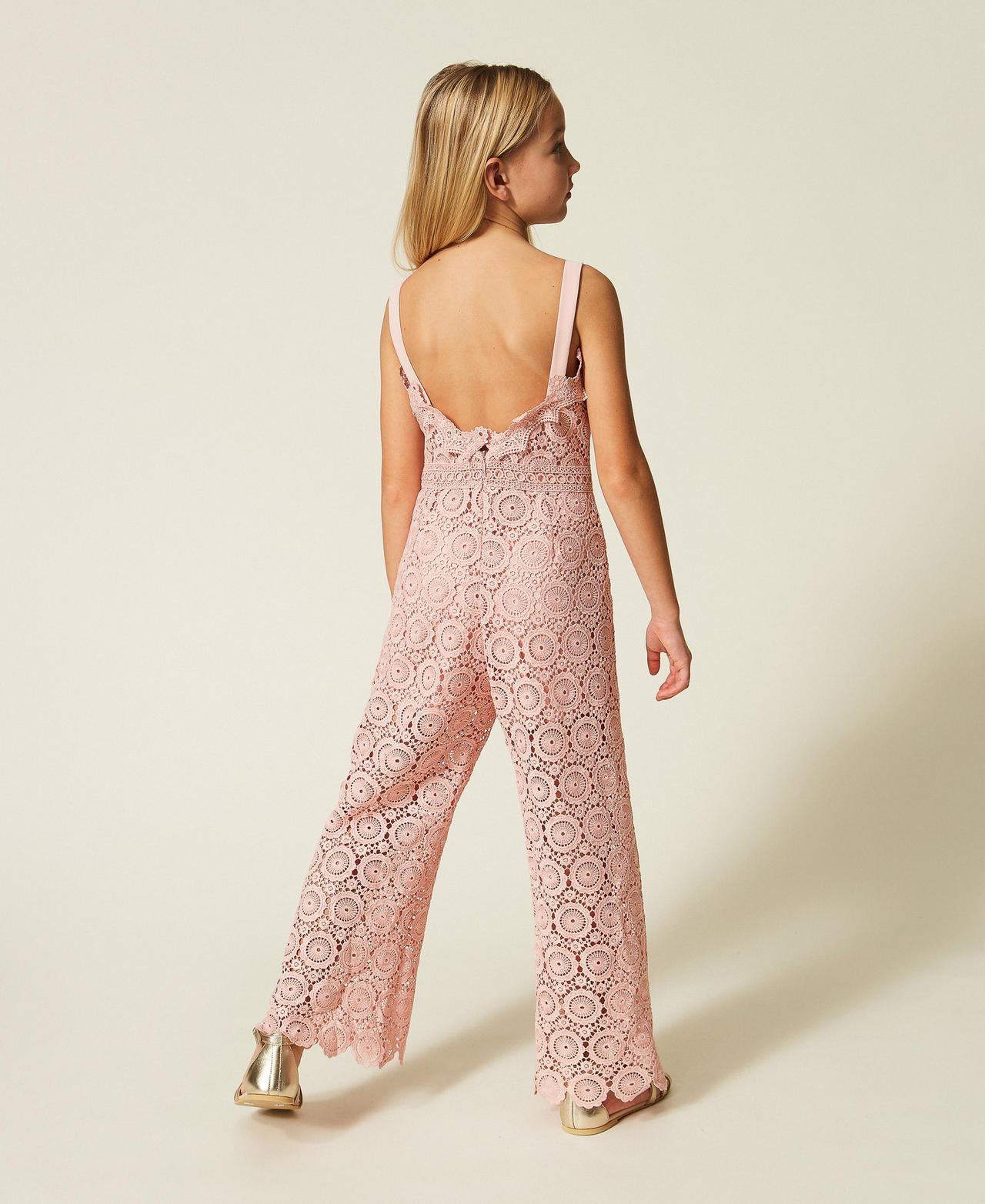 Macram&eacute; lace jumpsuit Pink Dancer Girl 261GJ2Q22_10021_03
