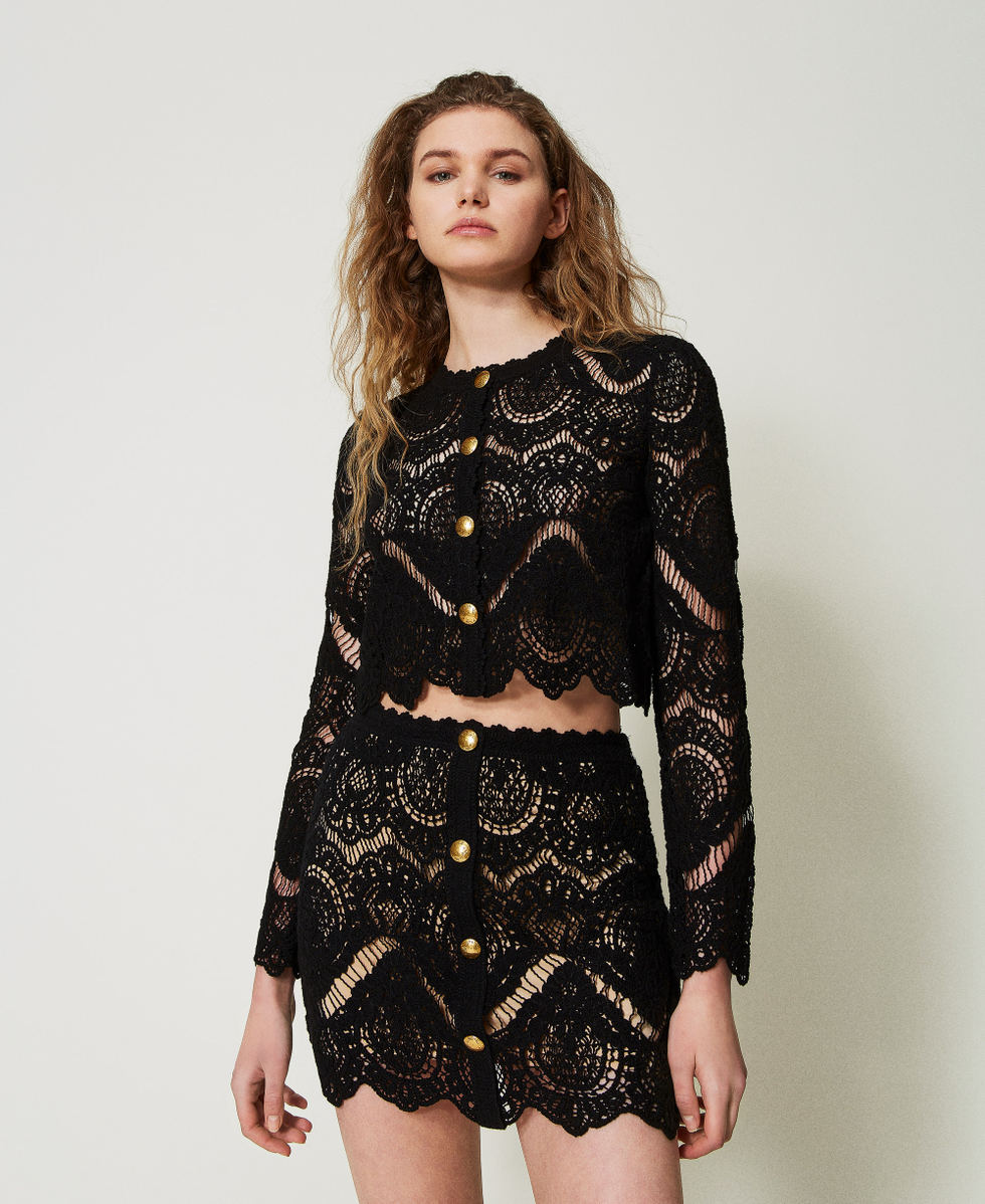 Minigonna in maglia crochet