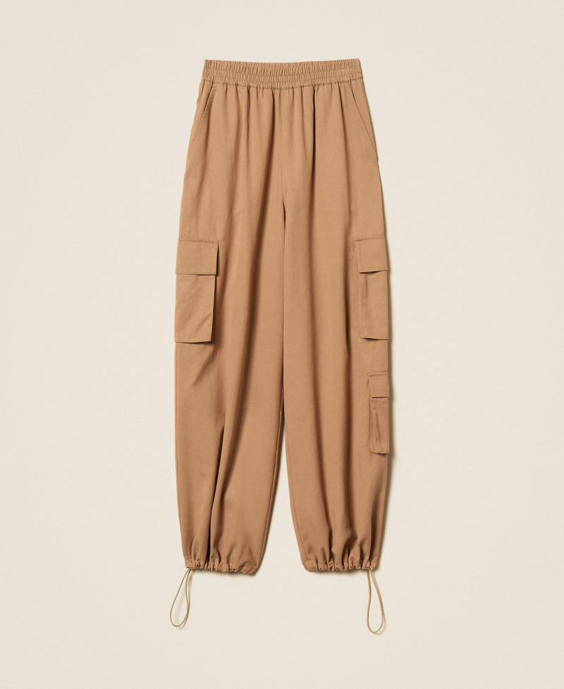 Pantaloni joggers in Lyocell e cotone Natural Beige Donna 261TE2070_12129_S0