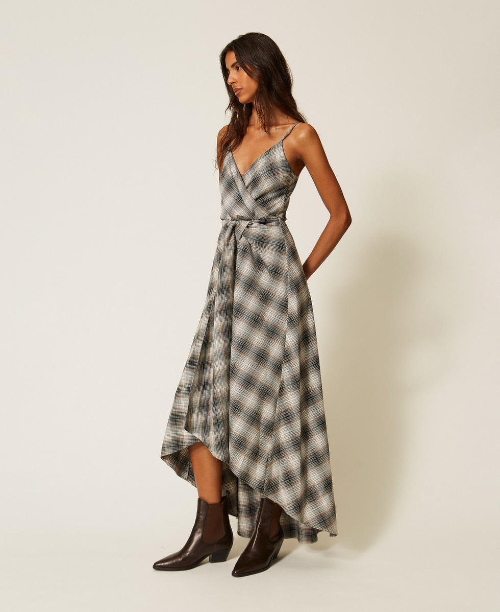 Myfo midi dress in check flannel Woman, Patterned