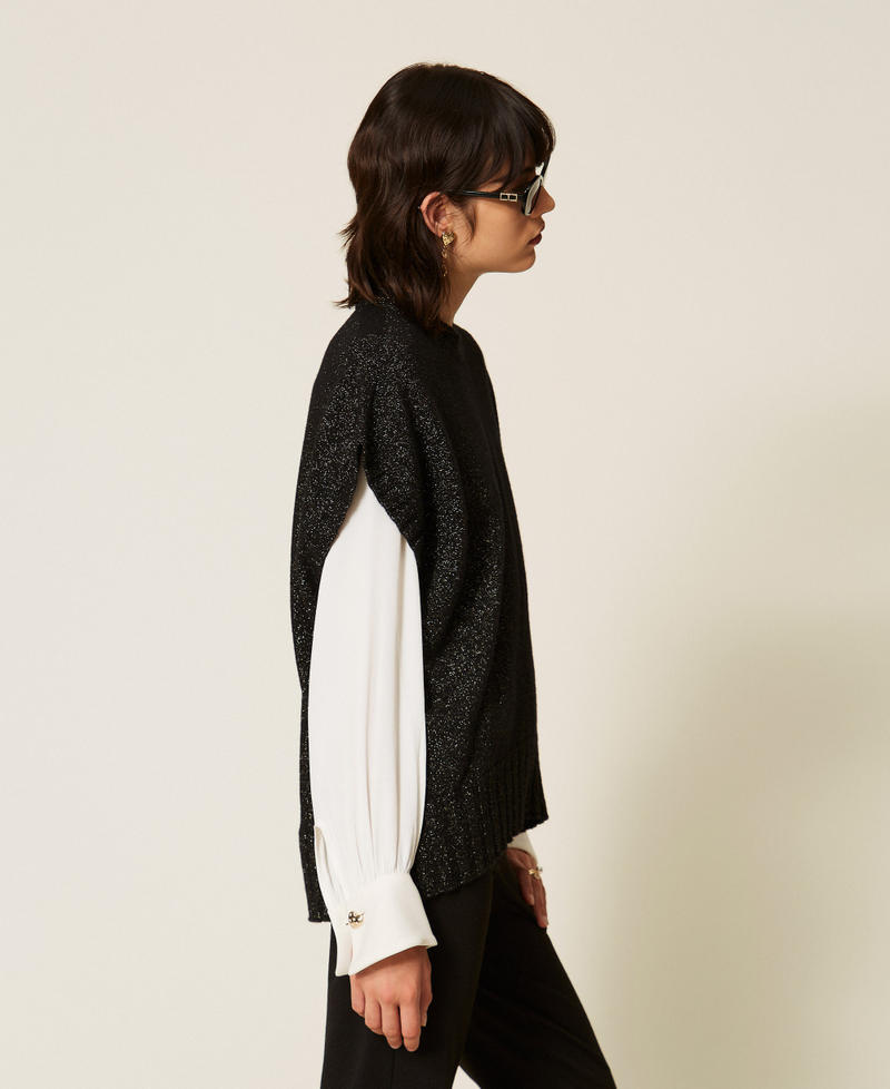 Wool and cashmere jumper with lurex Black/Gold Woman 262TP3510_13934_03
