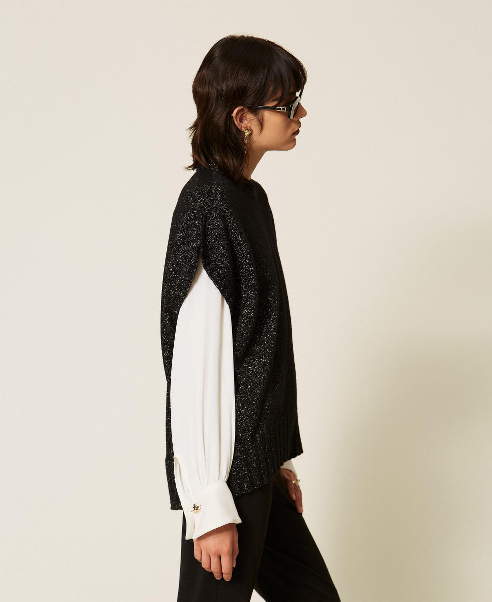 Jersey de lana y cachemira con l&uacute;rex Negro / Oro Mujer 262TP3510_13934_03
