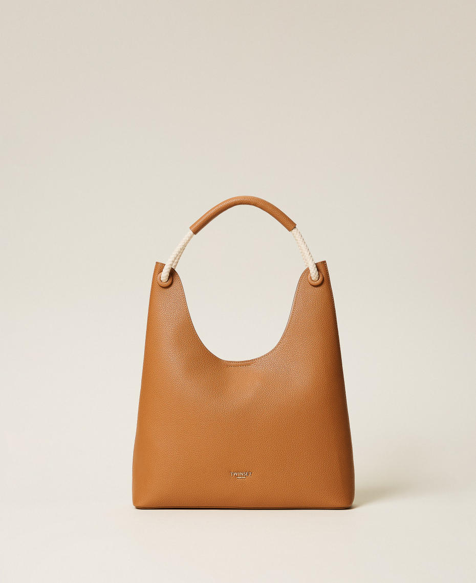 Hobo bag with rope handle Leather Brown Woman 261TD8190_00057_01