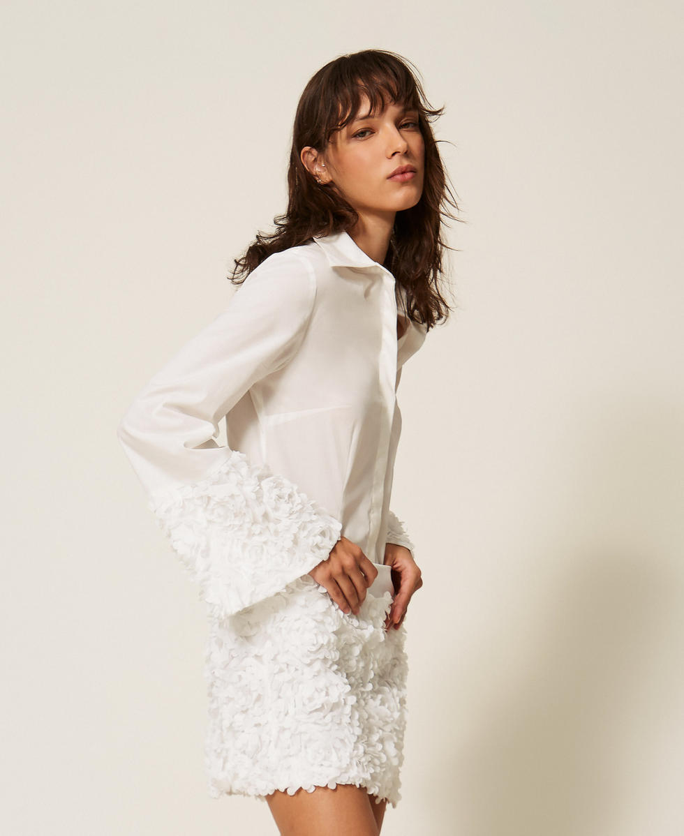 Minigonna in tulle con fiori Off White Donna 261AP2231_00526_01