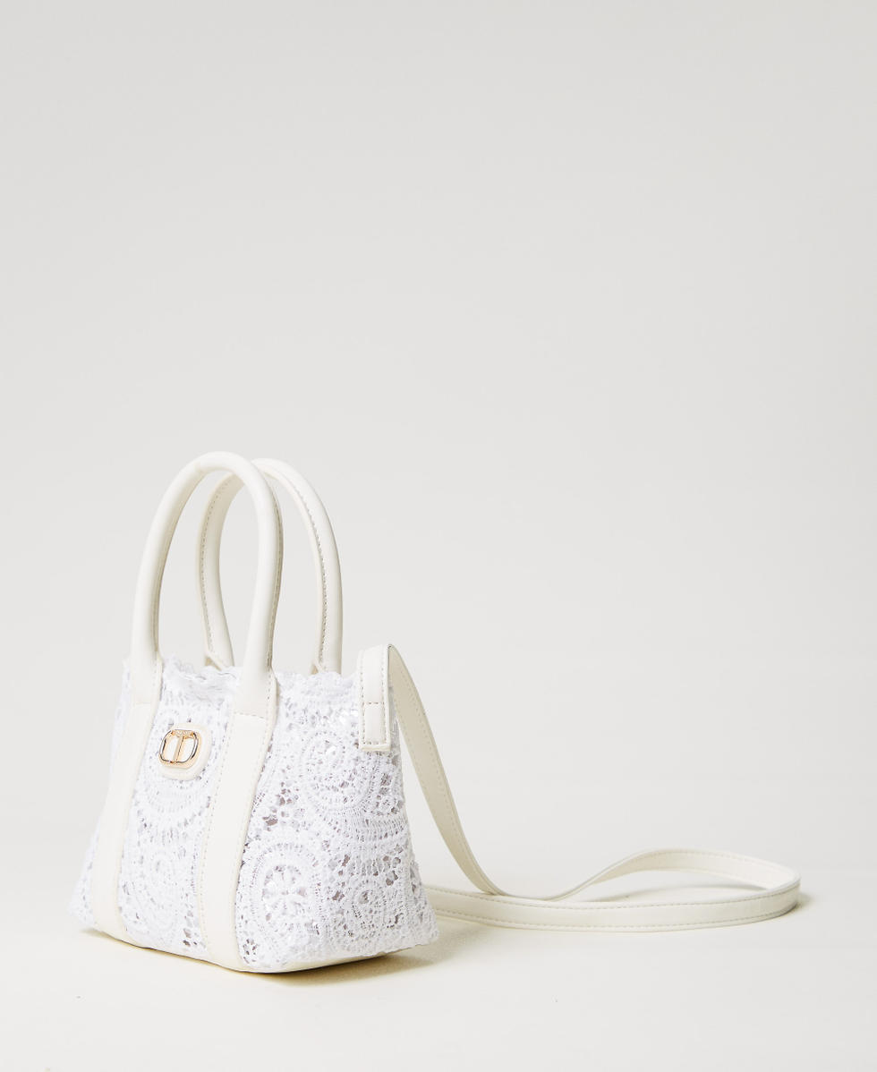 Macram&eacute; lace shoulder bag "Ice" White Girl 251GJ8014_00808_02