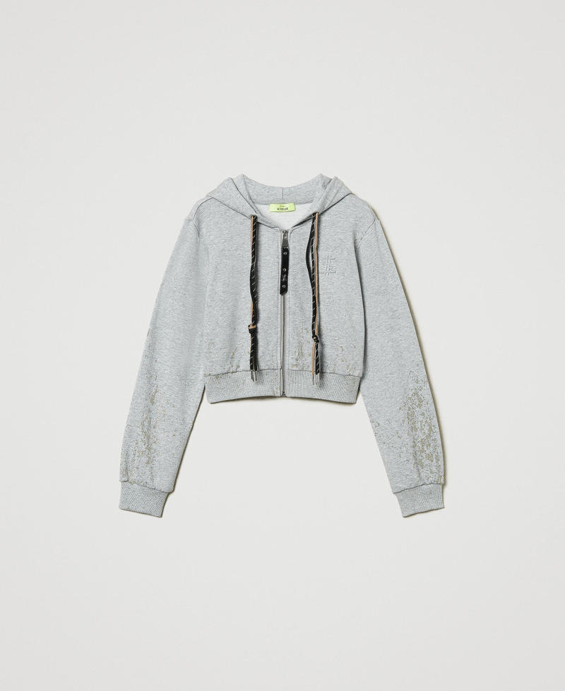 MYFO cropped hoodie with glitter print