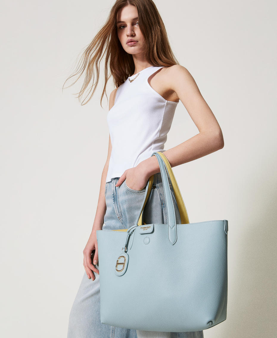 Borsa shopper ‘Everywhere’ reversibile Bicolor Carta Da Zucchero / Pale Yellow Donna 251TB7300_12242_0T
