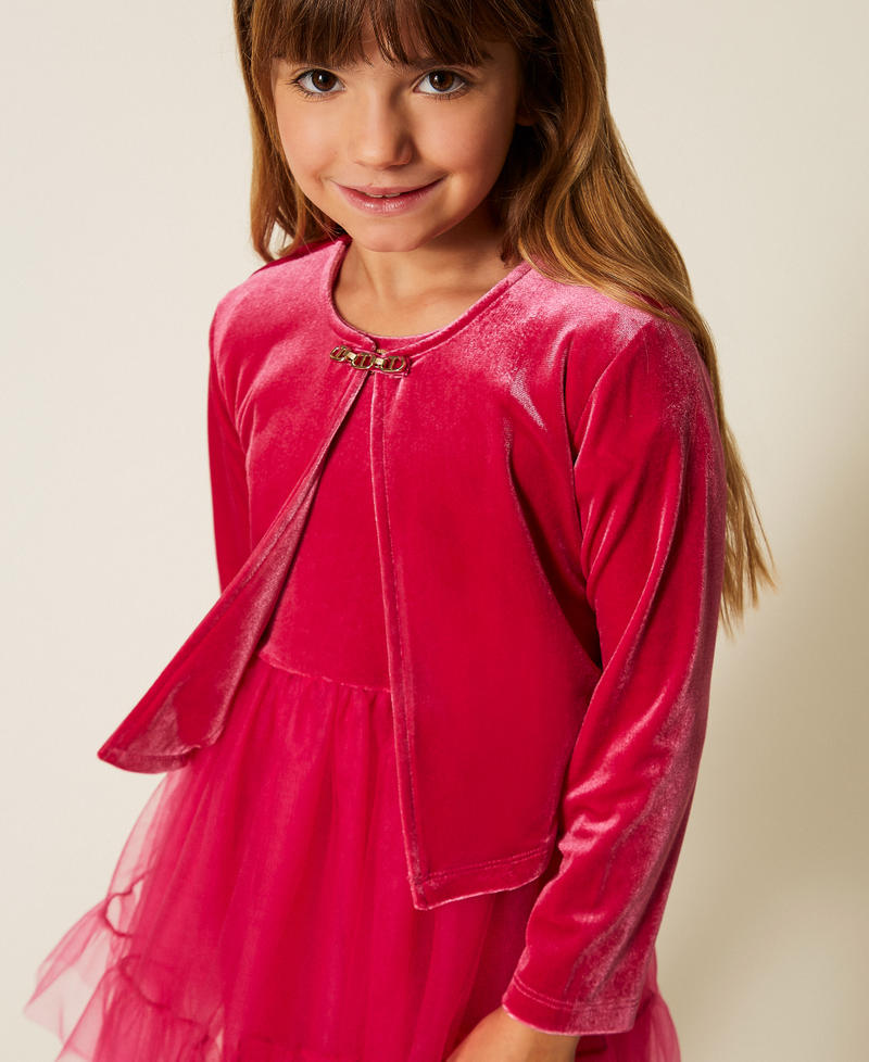 Boléro pour fille en velours avec Oval T Rose Candy Rose Fille 252GB2203_00338_04