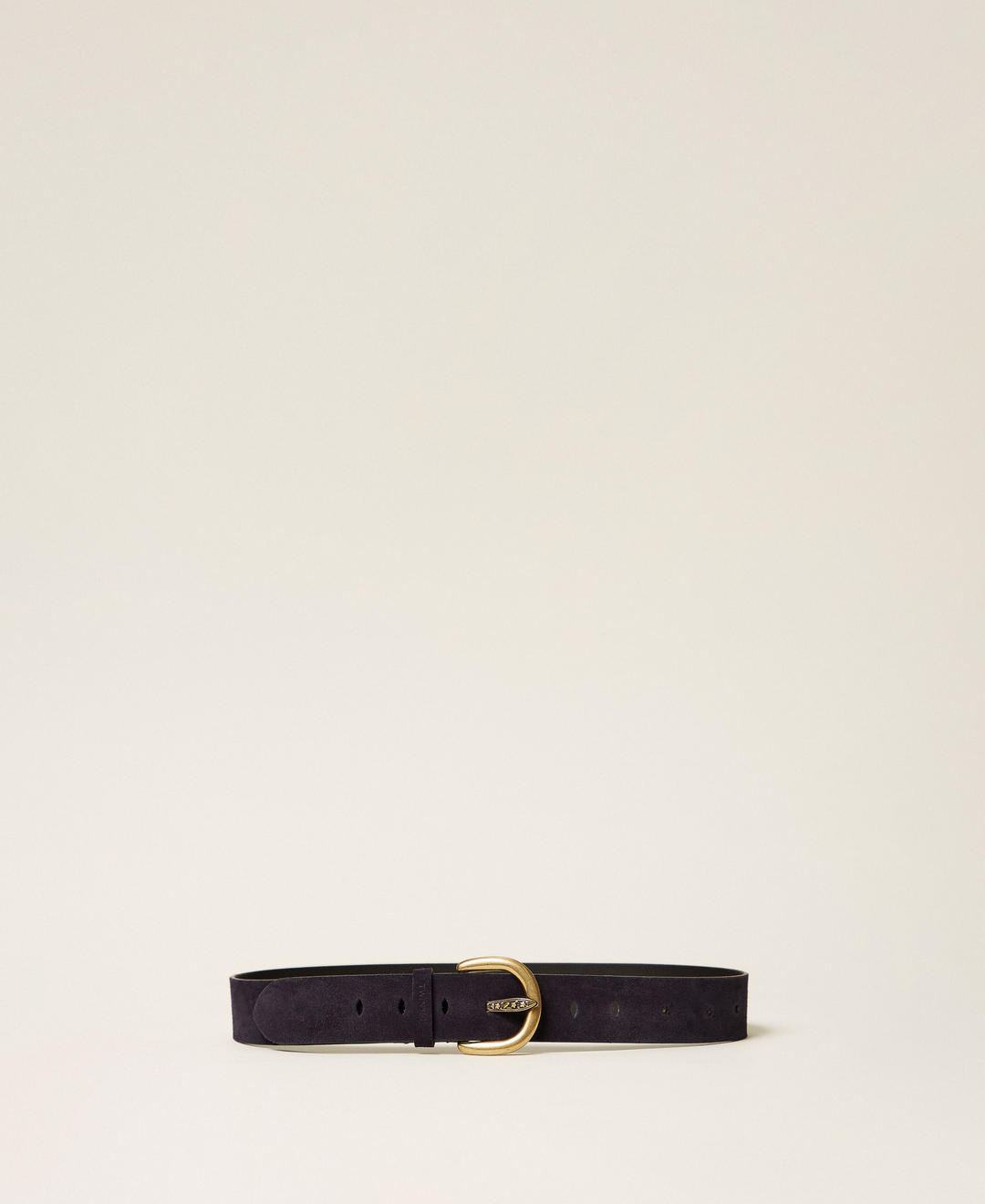 Ceinture en cuir velours avec logo