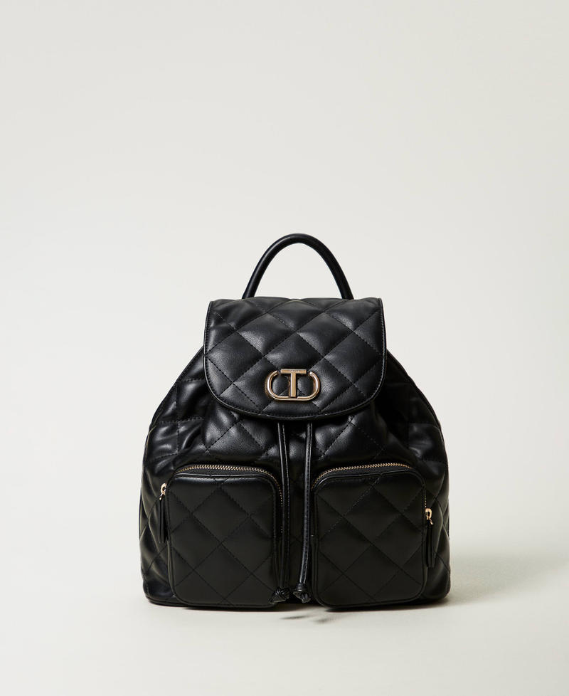 ‘Audrey’ quilted backpack with Oval T