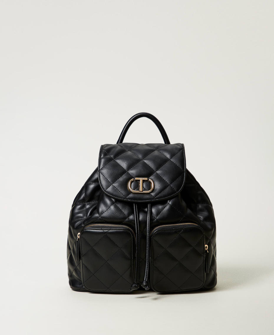 ‘Audrey’ quilted backpack with Oval T