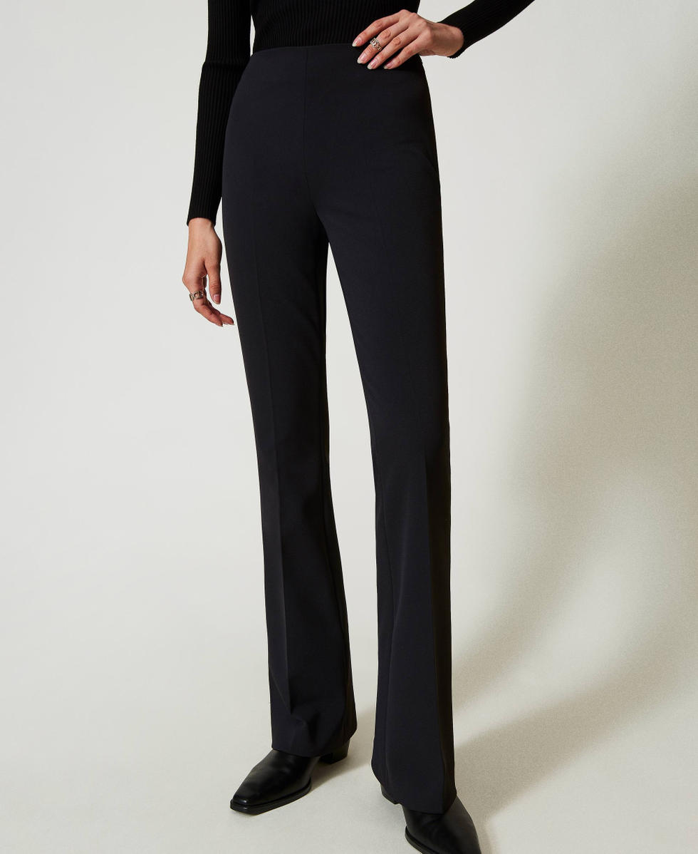 Pantalon évasé taille haute femme on sale