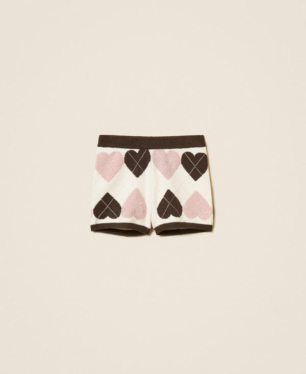 Shorts aus Jacquardstrick mit Herzen