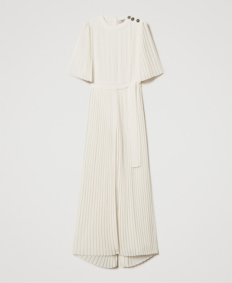 Long cr&ecirc;pe georgette jumpsuit Vanilla Woman 251TP2050_12143_S0