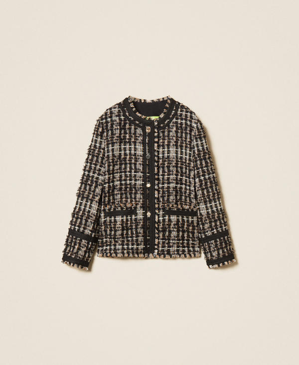 Blouson Myfo en tissu boucl&eacute; avec boutons bijoux